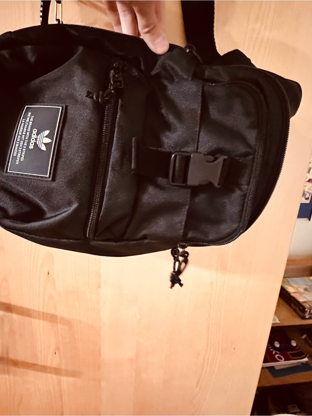 adidas Black Mini Backpack with Front Buckle